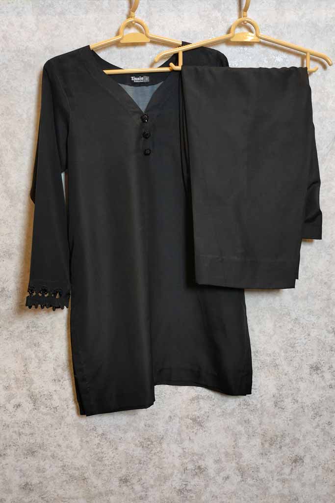 Onyx Petal-Sleeve Black Co-ord Set