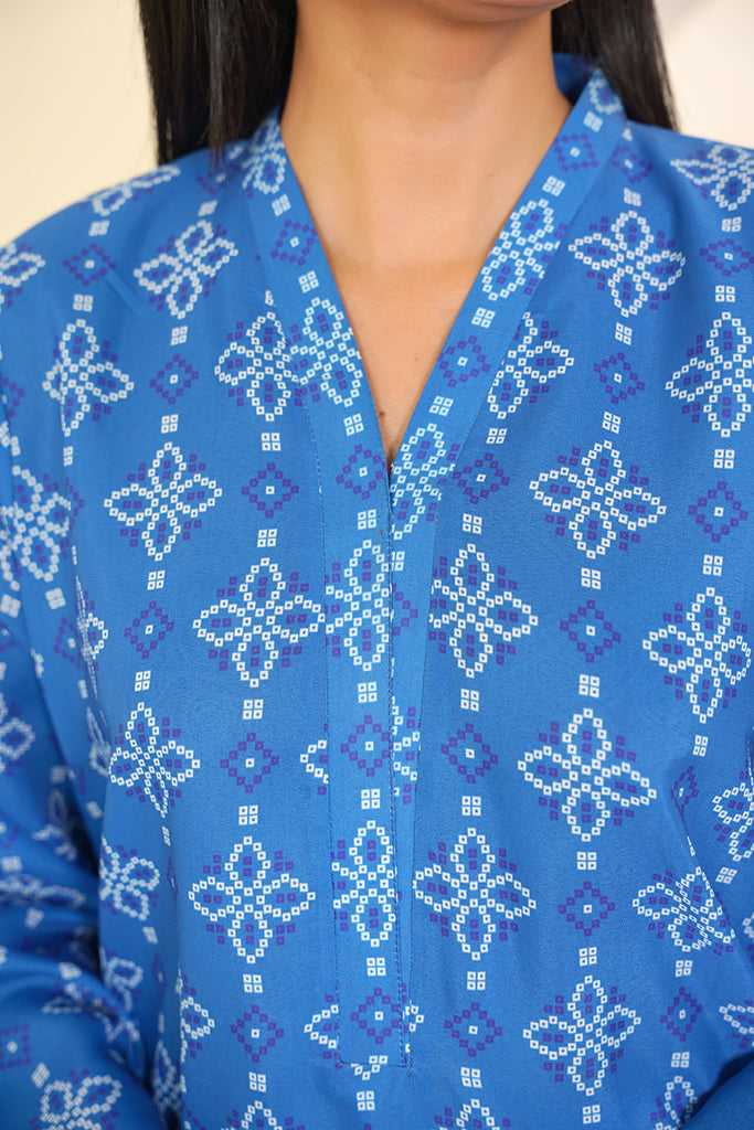 Royal Blue & White Floral Print Co-ord Set