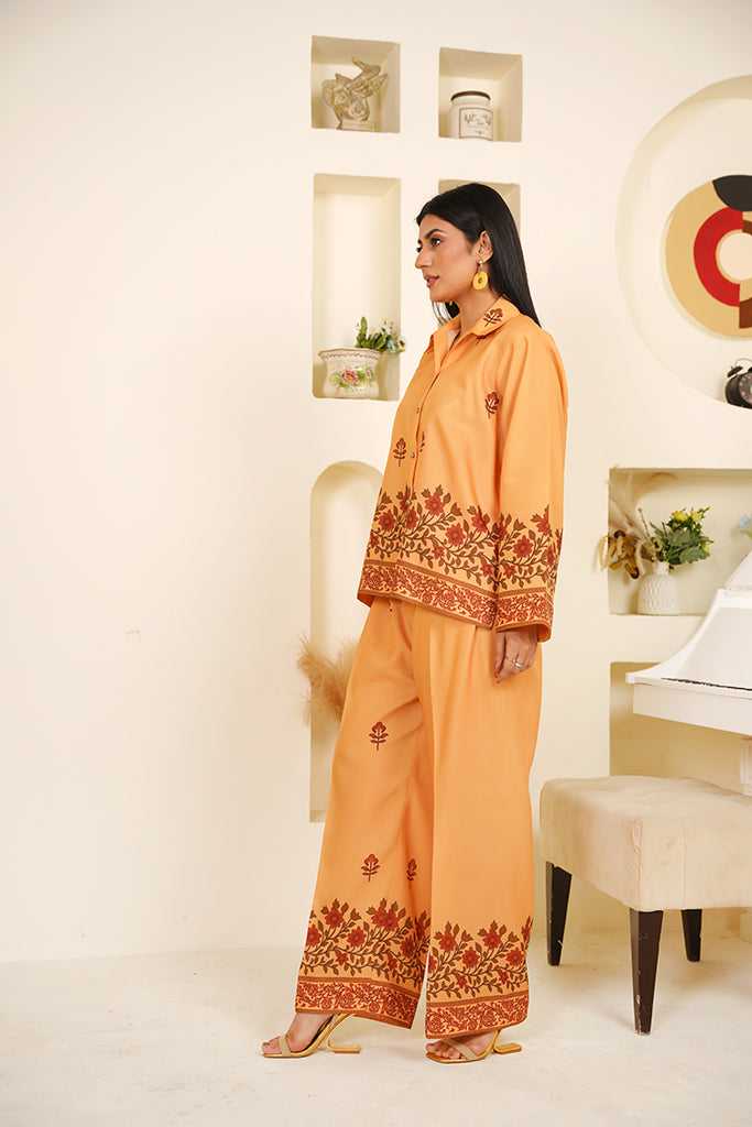 Mustard Yellow Floral Printed Co-ord Set