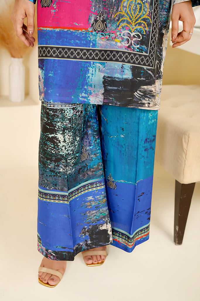 Aqua & Magenta Abstract Print Co-ord Set